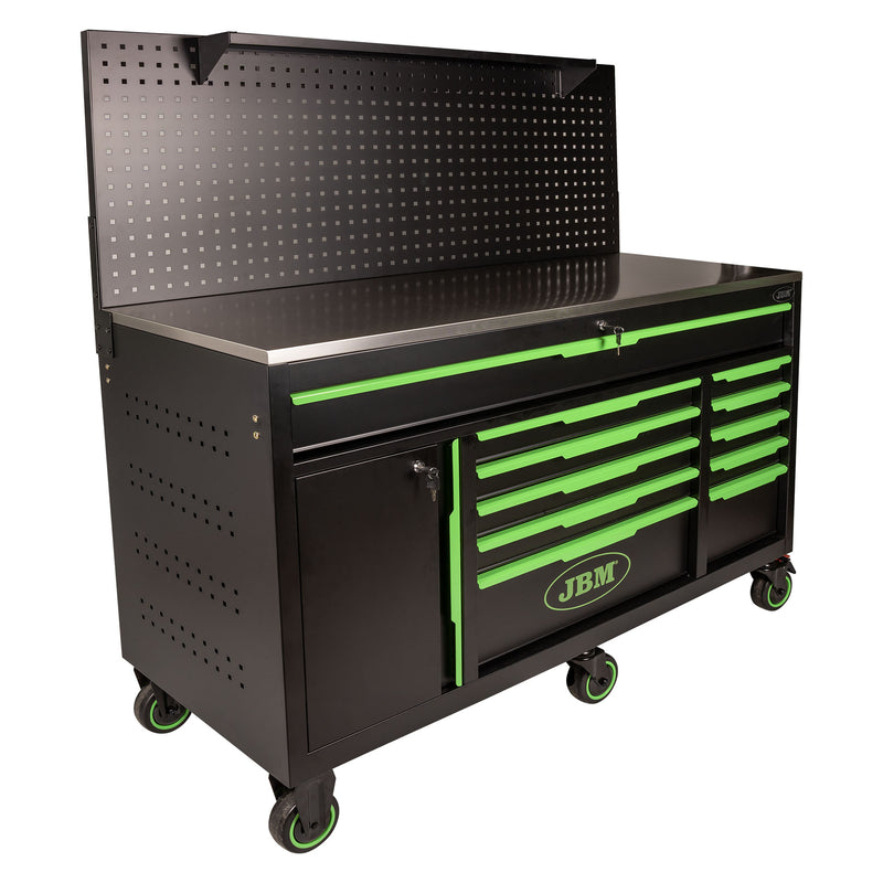 CARRO DE HERRAMIENTAS 11 CAJONES CON PANEL PERFORADO - 54510