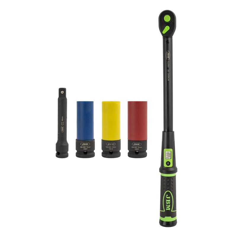 ESTUCHE DE HERRAMIENTAS DE 5 PIEZAS CON LLAVE DINAMOMÉTRICA 1/2" CON MIRILLA - 54785