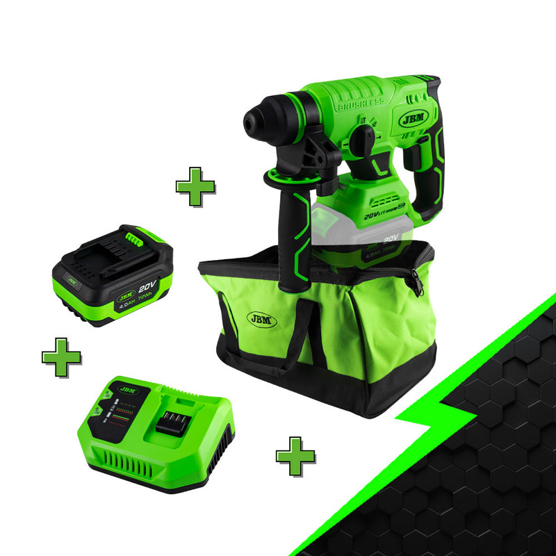 PROMO-60023C - MARTILLO PERCUTOR SDS A BATERÍA CON MOCHILA