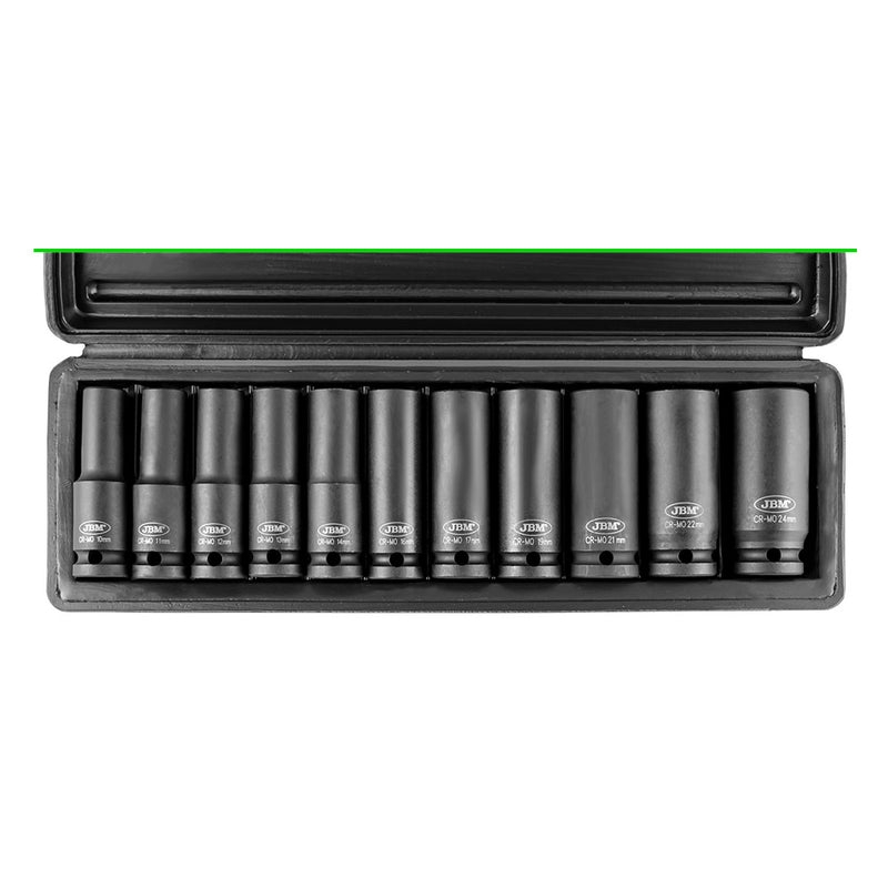 SET DE 11 VASOS DE IMPACTO HEXAGONAL DE 1/2" - 52342