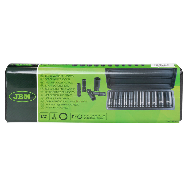 SET DE 11 VASOS DE IMPACTO HEXAGONAL DE 1/2" - 52342