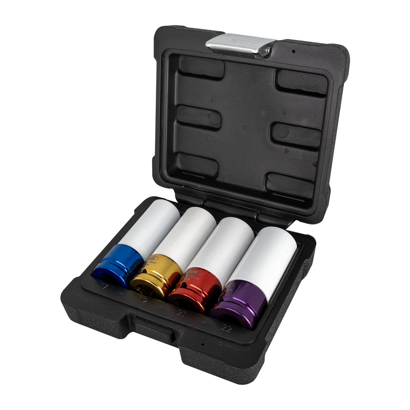 SET DE 4 VASOS DE IMPACTO DE 1/2" ESPECIAL EXTRACCIÓN RUEDAS - 52338