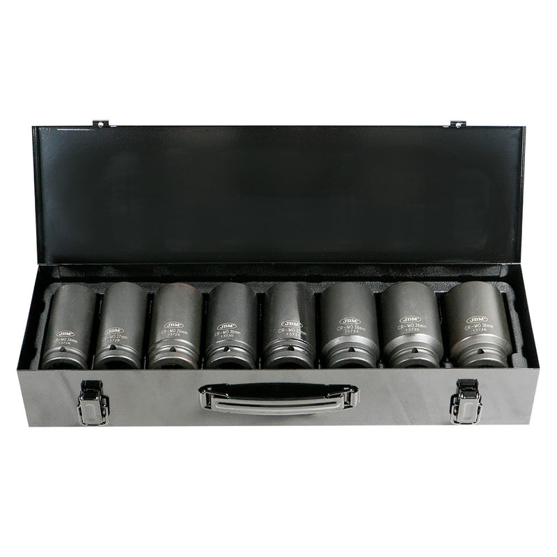 SET DE 8 VASOS DE IMPACTO LARGOS HEXAGONALES DE 3/4"- 53470