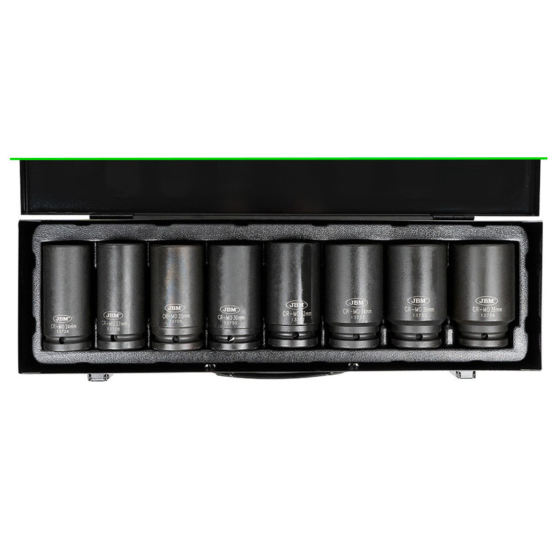 SET DE 8 VASOS DE IMPACTO LARGOS HEXAGONALES DE 3/4"- 53470