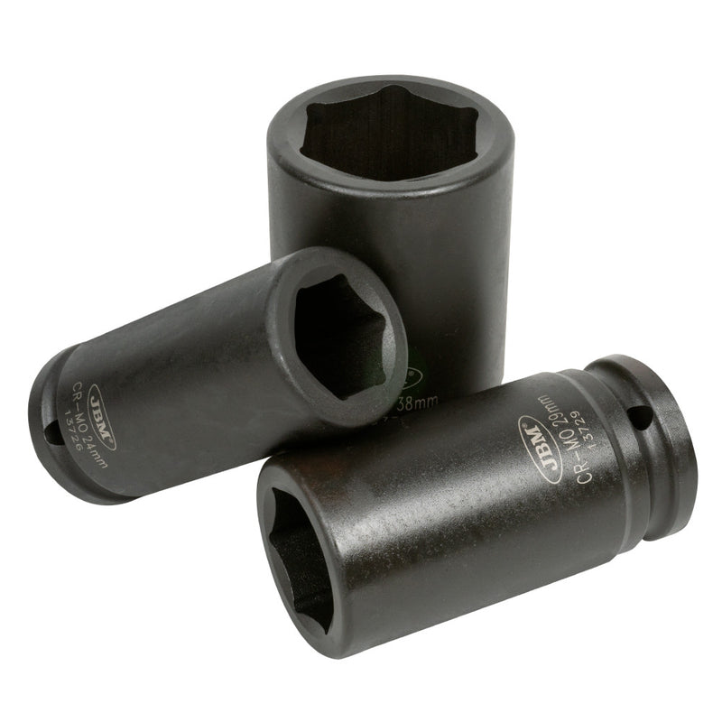 SET DE 8 VASOS DE IMPACTO LARGOS HEXAGONALES DE 3/4"- 53470