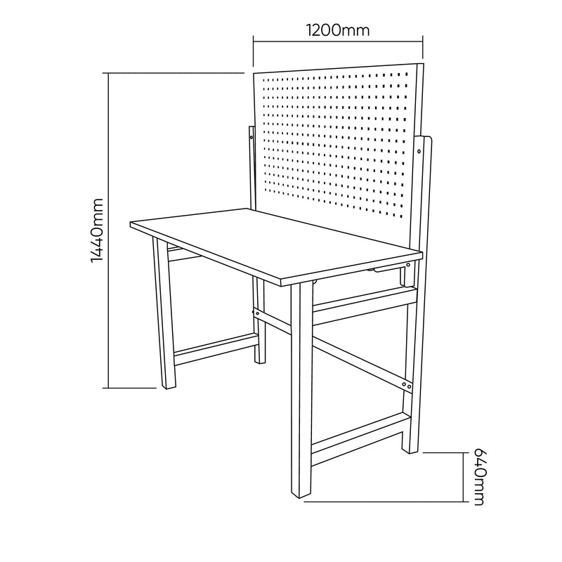 54328 - MESA DE TRABAJO PLEGABLE CON PANEL FRONTAL