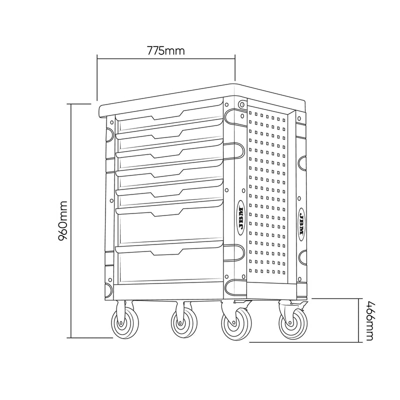54503 - CARRO DE HERRAMIENTAS 7 CAJONES VERDE VACÍO